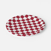 バ市松模様にルグンディと白 ペーパープレート (アングル)