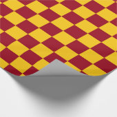 バ市松模様にルグンディと金ゴールド ラッピングペーパー (角)