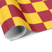 バ市松模様にルグンディと金ゴールド ラッピングペーパー (ロールコーナー)