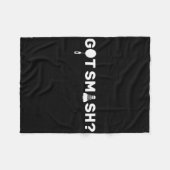 バ得ミントンおもしろいシャトルバドミントン愛好家を粉砕 フリースブランケット (正面(横))