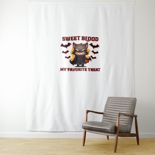 バ怒ンパイア猫クレイブハロウィーンの血 タペストリー (インサイチュ)