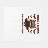 バ怒ンパイア猫クレイブハロウィーンの血 フリースブランケット (正面(横))