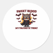 バ怒ンパイア猫クレイブハロウィーンの血 ラウンドシール (正面)