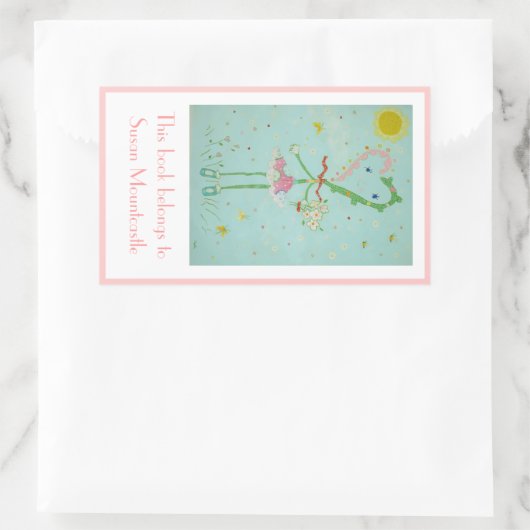 バ恋しく思ンタイン蔵書票 長方形シール (バッグ)