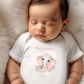 バ恋しく思ンタパーソナライズされたン名ガールピンクハート ベビーボディスーツ