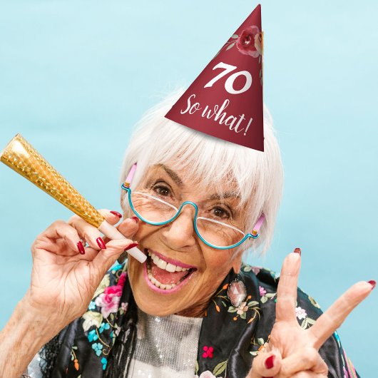 バ感動的ルおもしろいグンディフローラ70誕生日 パーティーハット