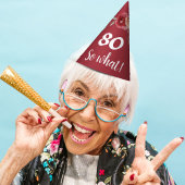 バ感動的ルおもしろいグンディフローラ80誕生日 パーティーハット