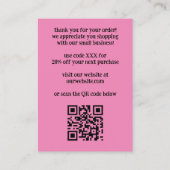 バ感謝していンチおもしろいー注文QRありがとう 名刺 (裏面)