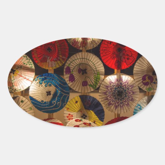 バ日本のンブレラ日本のスタイル 楕円形シール (正面)