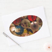 バ日本のンブレラ日本のスタイル 楕円形シール (封筒)