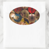 バ日本のンブレラ日本のスタイル 楕円形シール (バッグ)