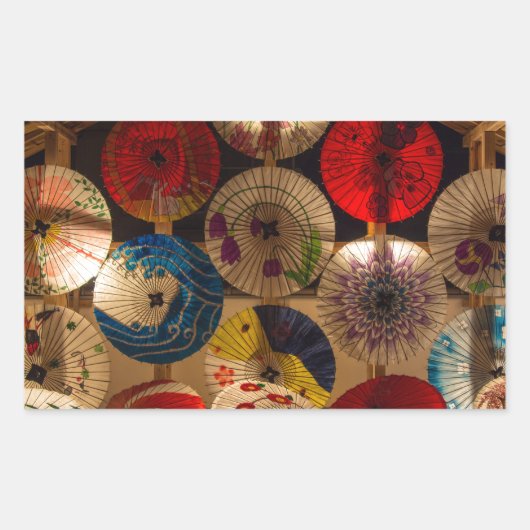 バ日本のンブレラ日本のスタイル 長方形シール (正面)