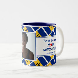 バ最高のインMUMパーソナライズされた Barbados国旗の写真 ツートーンマグカップ