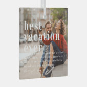 バ最高のケーションエバー |引用文と写真ギフト ガラスオーナメント (正面右)