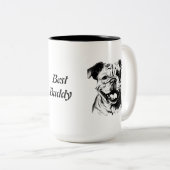バ最高のディイングリッシュブルドッグB&Wシロヒュエット ツートーンマグカップ (正面右)