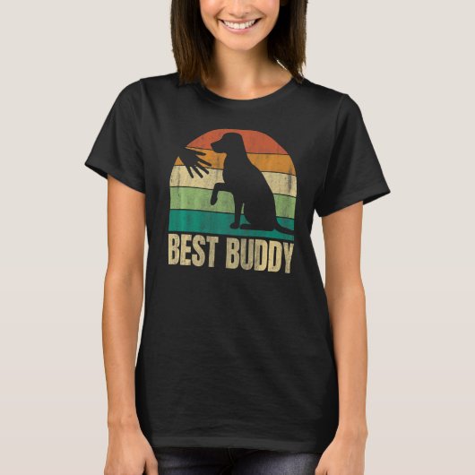 バ最高のディ犬のオーナー及び犬 Tシャツ (正面)