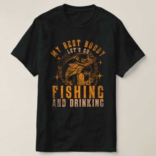 バ最高のディ魚釣り&ドリンクバー Tシャツ (デザイン正面)