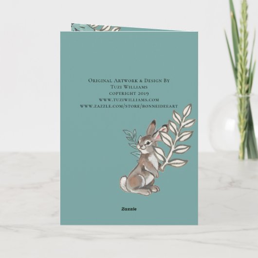 バ最高のニーママ今まで可愛いウサギ文字誕生日 カード (裏面)