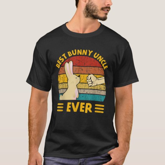 バ最高のニー叔父は今まで可愛いウサギ誇りを持った家族Fis Tシャツ (正面)