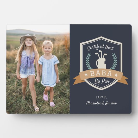 バ最高のババイパー |ゴルフのおじいちゃん写真 フォトプラーク (正面)