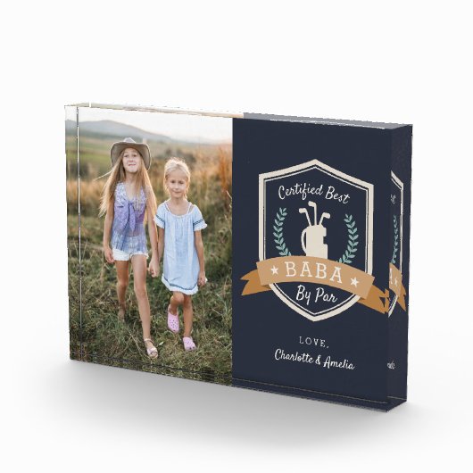 バ最高のババイパー |ゴルフのおじいちゃん フォトブロック (右)