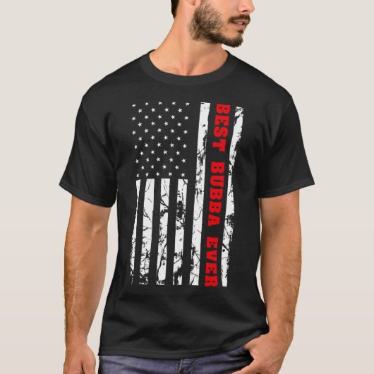 バ最高のババ米国ヴィンテージ国旗の愛国的な大脂肪 Tシャツ (正面)