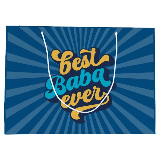 バ最高のバ・エバー父の日 ラージペーパーバッグ (裏面)