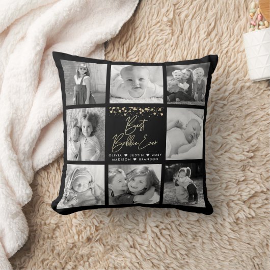 バ最高のブビーエバー金ゴールドグリッター8フォトコラージシック クッション (ブランケット)