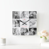 バ最高のブビーEverスクリプモダント8 Photo Collage スクエア壁時計 (ホーム)