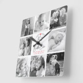 バ最高のブビーEverスクリプモダント8 Photo Collage スクエア壁時計 (傾斜)
