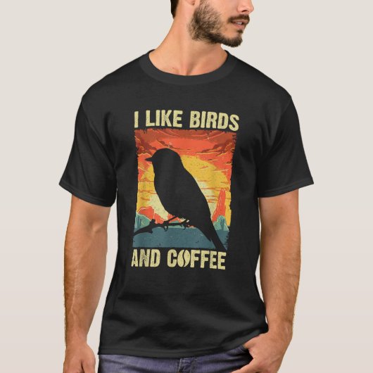 バ最高のードアート女子男性へ野鳥観察おたくバーダービ Tシャツ (正面)