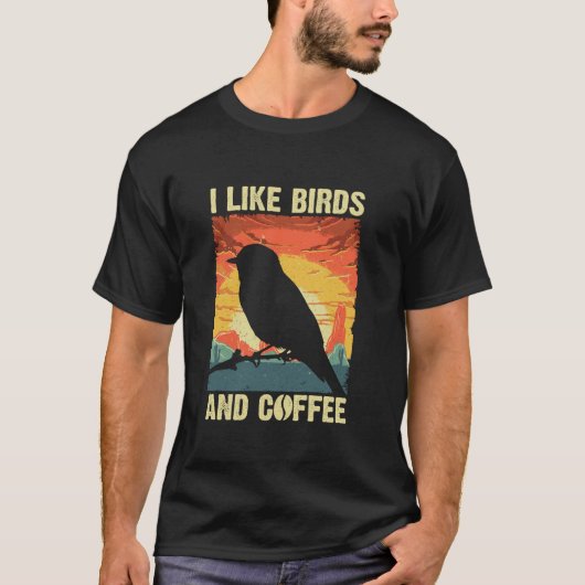 バ最高のードアート女子男性へ野鳥観察おたくバーダービ Tシャツ (正面)