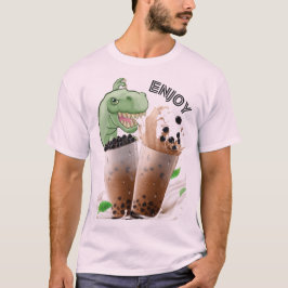 バ楽しむバ茶の恐竜 Tシャツ