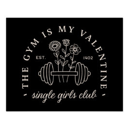 バ独身のンおもしろいタインのジム女の子レトロブラック ポスター