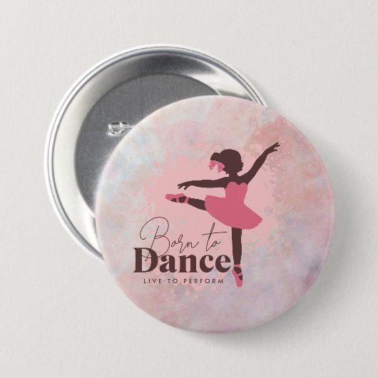 バ生まれッジへ |ピンクのダンスファンバッジ 缶バッジ (正面&裏面)