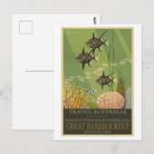 バ素晴らしリアリーフオーストラリアビンテージトラベルポスター ポストカード (正面/裏面)