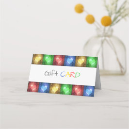 バ素朴カラフルンタインの日のハートギフトカード プレイスカード