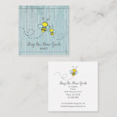 バ素朴ブ忙しビーズウッドグレインホームグッズ スクエア名刺 (正面/裏面)