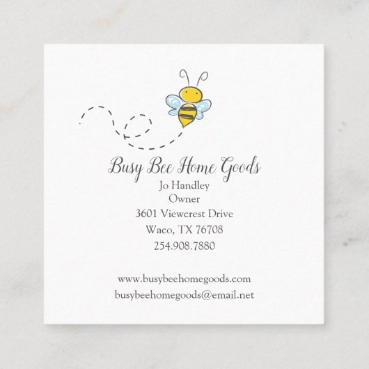 バ素朴ブ忙しビーズウッドグレインホームグッズ スクエア名刺 (裏面)