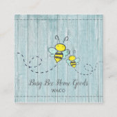 バ素朴ブ忙しビーズウッドグレインホームグッズ スクエア名刺 (正面)