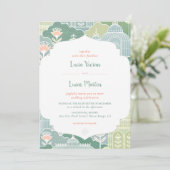 バ素朴ホフローラヴィンテージパタ結婚ーン 招待状 (スタンド正面)