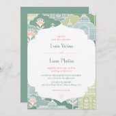 バ素朴ホフローラヴィンテージパタ結婚ーン 招待状 (正面/裏面)