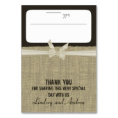 バ素朴ラップとバウのシーティングカード テーブルナンバー (正面)