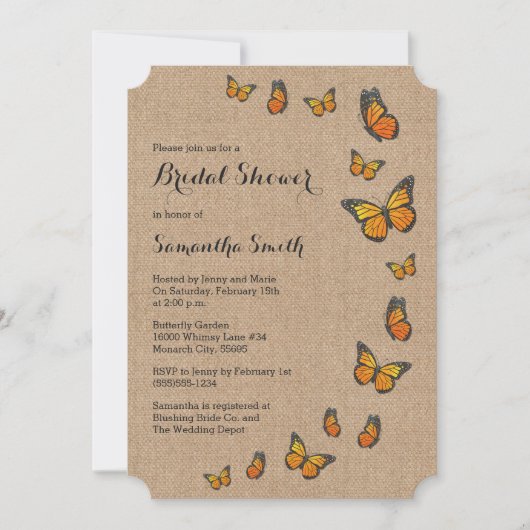 バ素朴ラップと蝶 招待状 (正面)