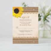 バ素朴ラップひまわり結婚の 出欠カード (スタンド正面)