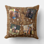 バ素朴ラップフェイク4フォトコラージュホース クッション (正面)