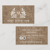 バ素朴ラップモノグラムのレル 名刺 (正面/裏面)