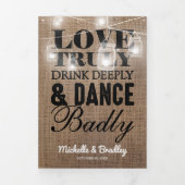 バ素朴ラップ・メイソン・ジャー結婚ー 三つ折り招待状 (カバー)