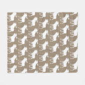 バ素朴ラフェイクップとホワイトムースパターン フリースブランケット (正面(横))