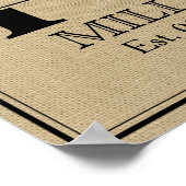 バ素朴ラフェイクップ結婚モノグラム ポスター (角)